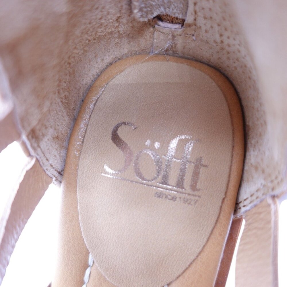 Sofft Tan Strappy Block Heel Sandals - Picture 6 of 13
